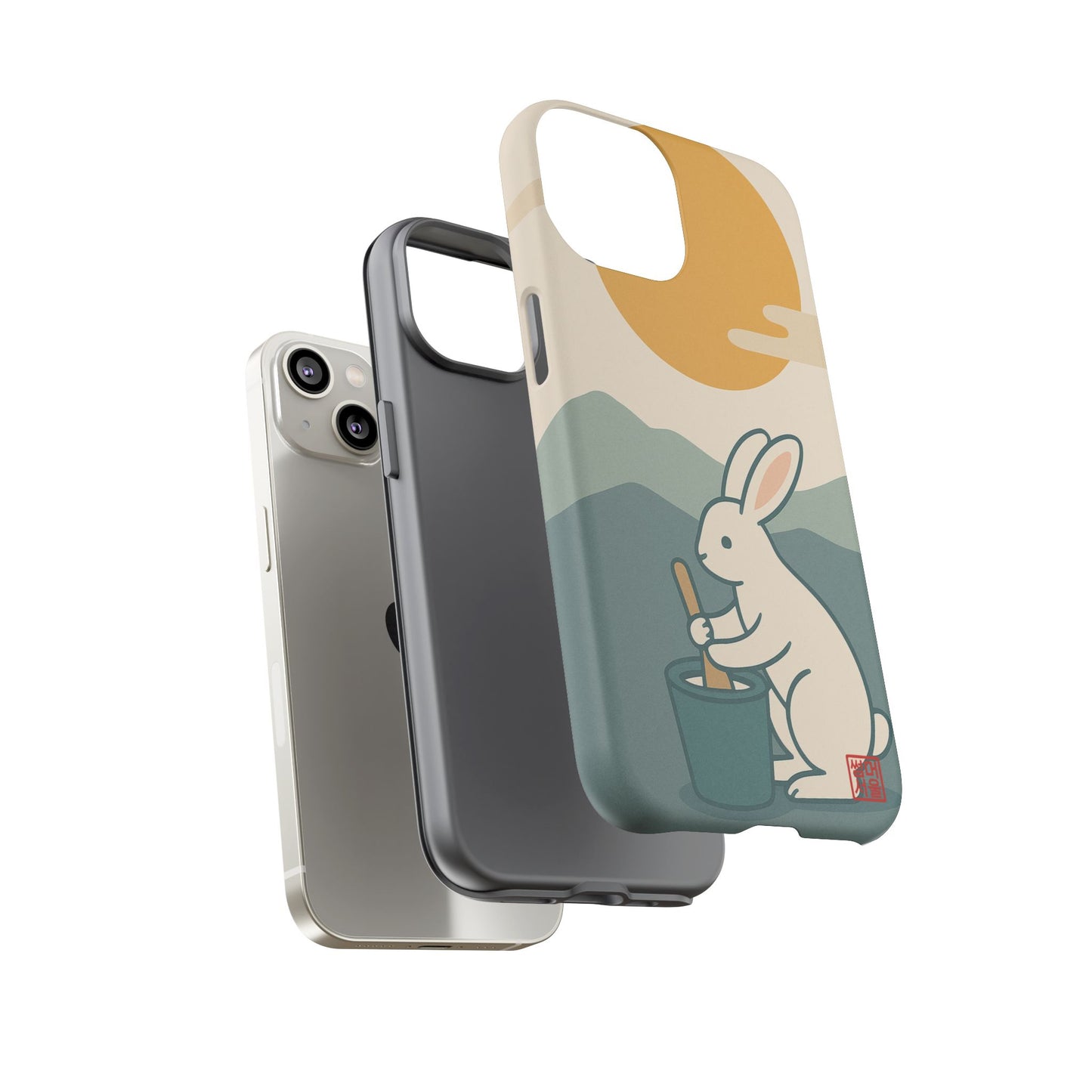 Moon Rabbit iPhone Case - Tough Case