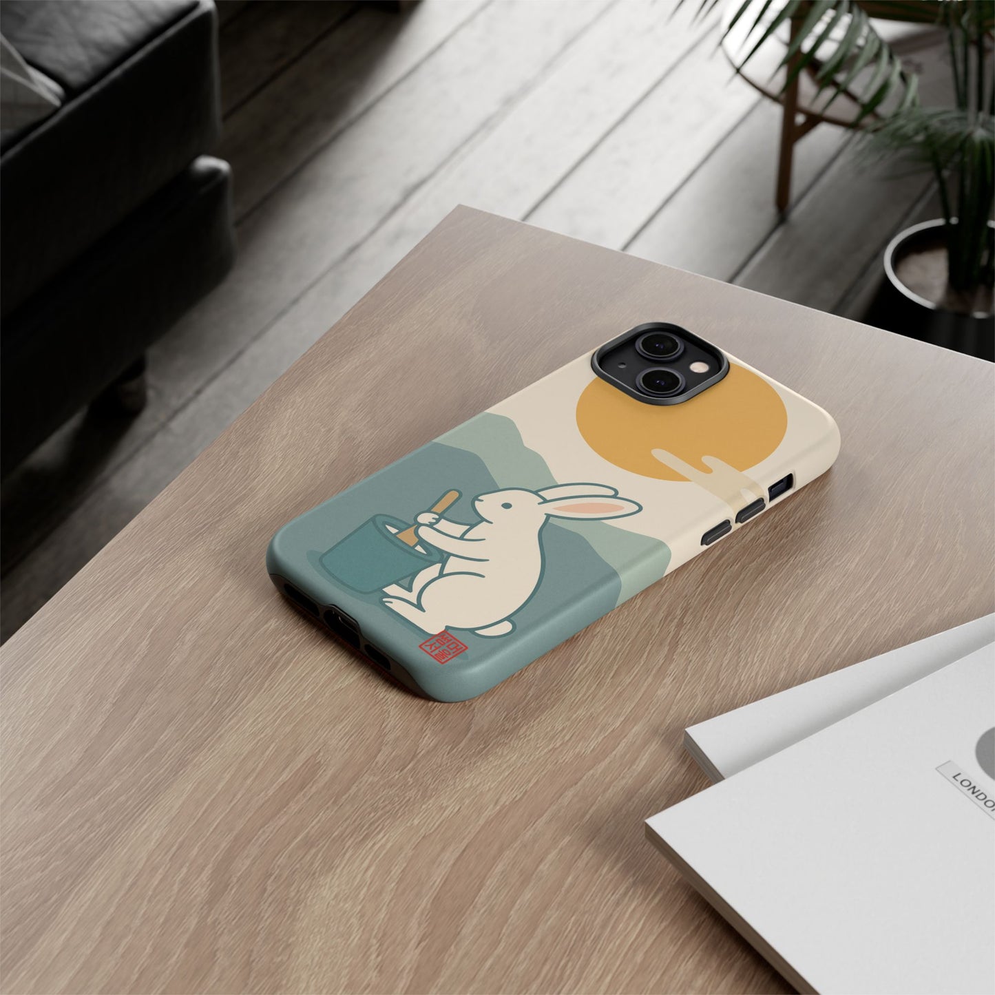 Moon Rabbit iPhone Case - Tough Case