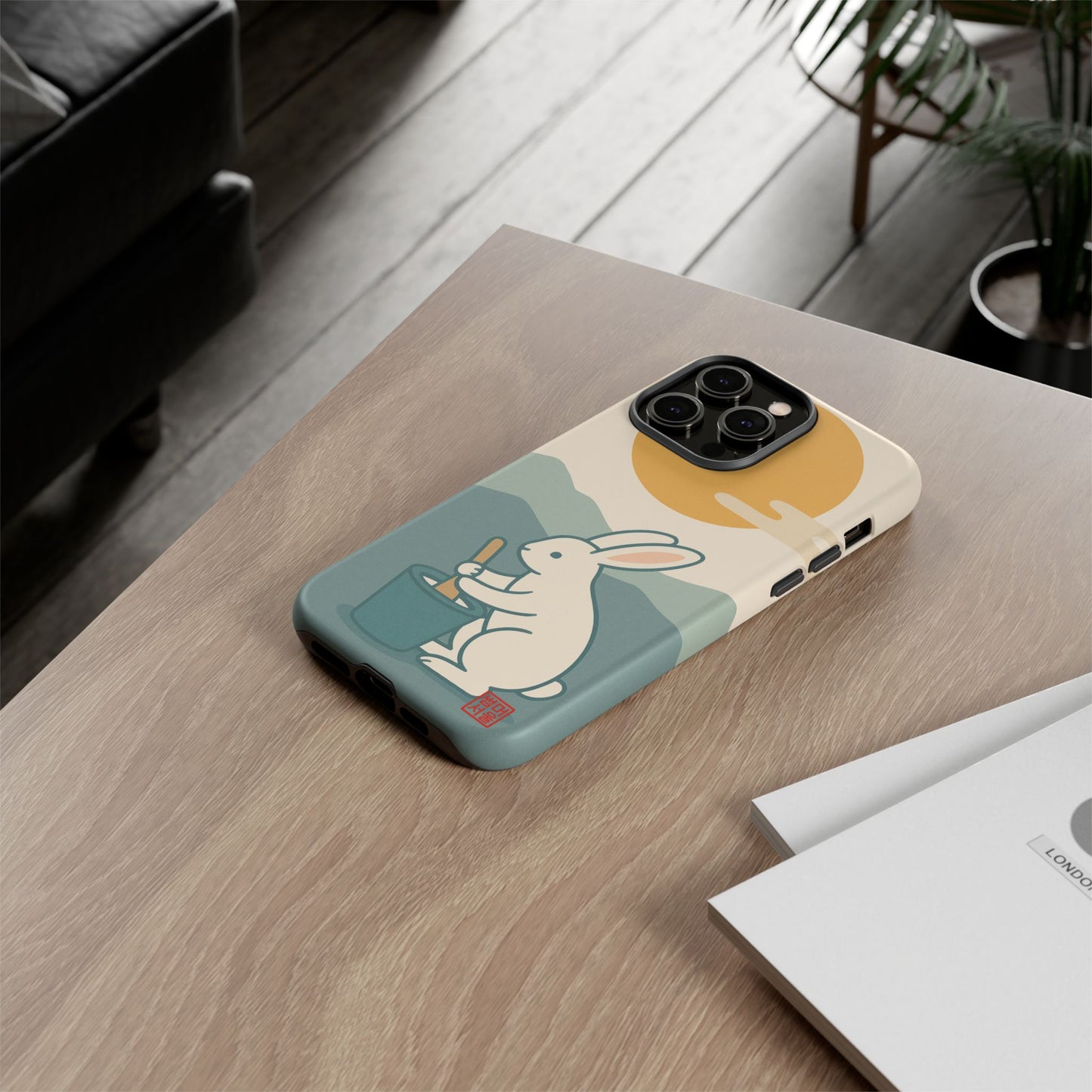 Moon Rabbit iPhone Case - Tough Case